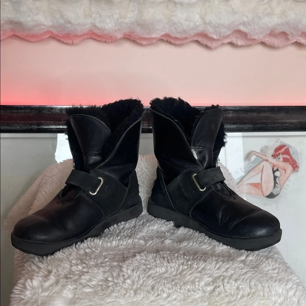 UGG Black Winter Boots with Buckle